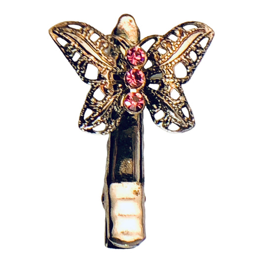 22796 - Butterfly Clip Pink Crystals - [Clear-65]