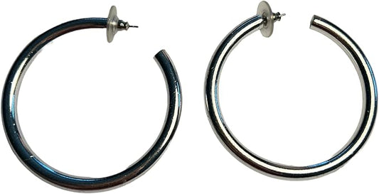 22797 - 2" Large Silver Hoop Earrings