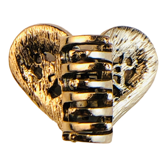 22799 - 1" Red Crystal Heart Hair Clip - [Clear-65]