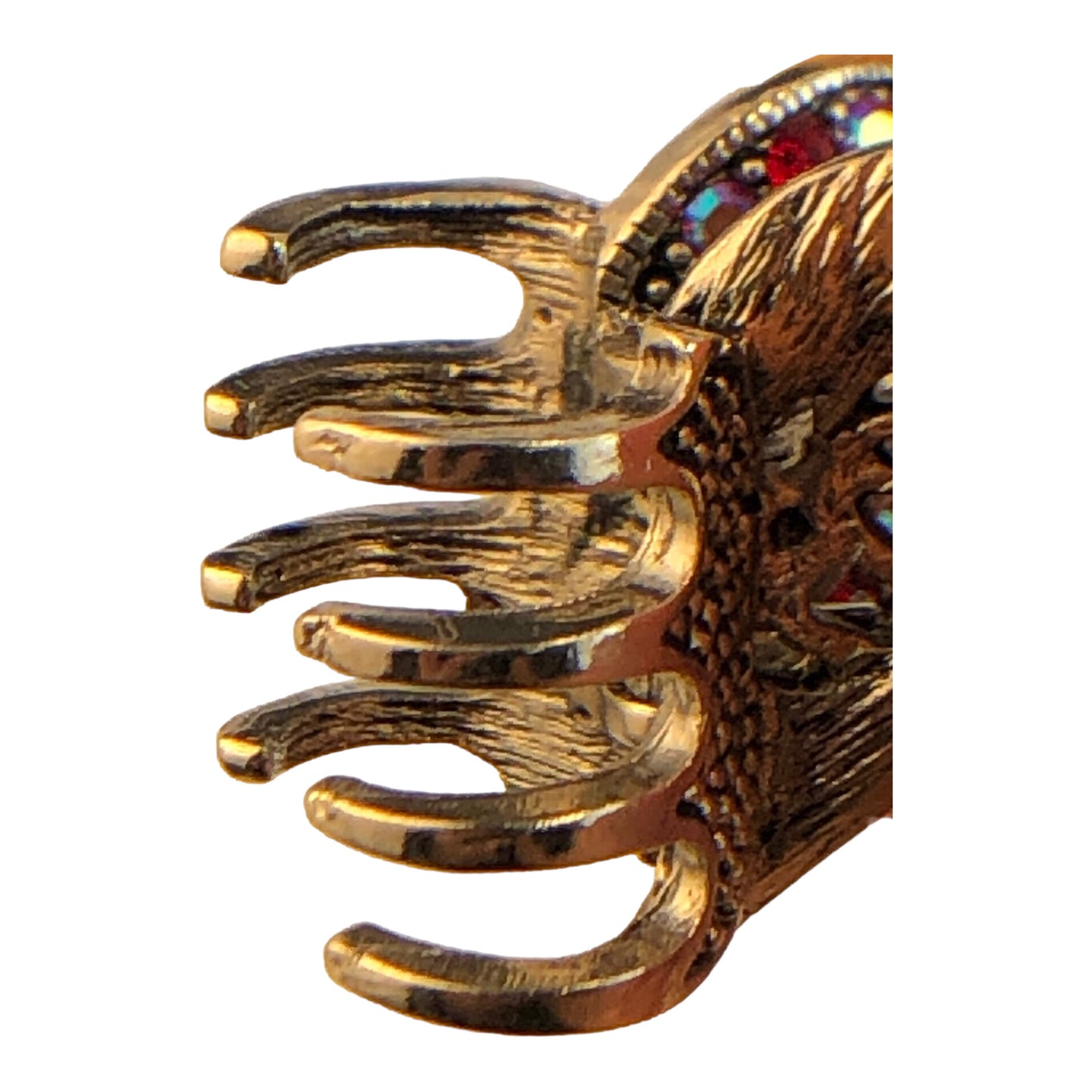 22799 - 1" Red Crystal Heart Hair Clip - [Clear-65]