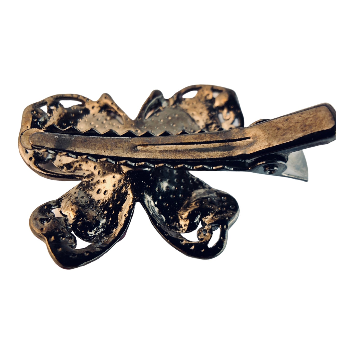 22800 - 1.75" Hand Crafted Red Butterfly Hair Clip - [Clear 208]