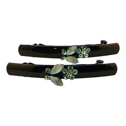 22822 - Crystal Flower Hair Clips - [Clear-56]