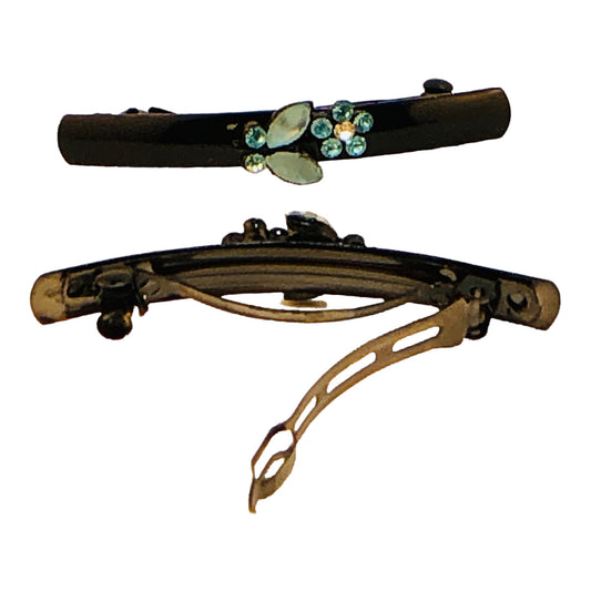 22822 - Crystal Flower Hair Clips - [Clear-56]