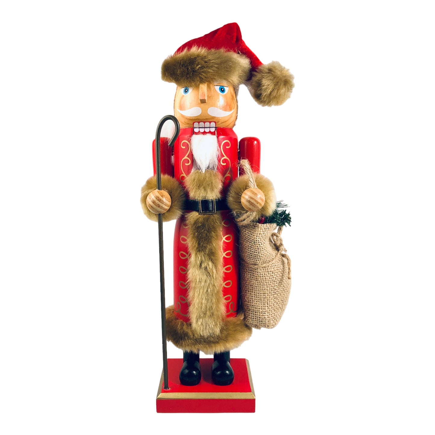 2290 - 14" Santa Nutcracker with Bag and Staff |Pod 2-1|
