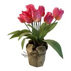 2308 - 18" Tall Large Pink Potted Faux Tulips - |Store|
