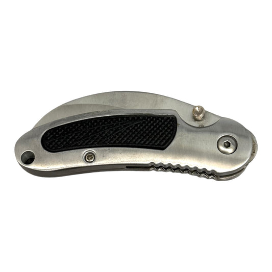 23110 -Chrome Serrated Folding Knife with Secure Pocket Clip – 4" Closed, 7.5" Overall Length|89|