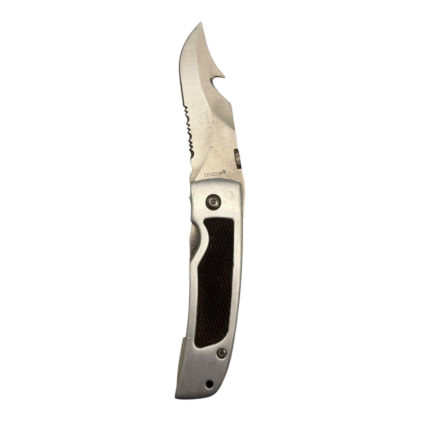 23115 -  Chrome Serrated Folding Knife with Secure Pocket Clip – 4" Closed, 7.5" Overall Length|85|