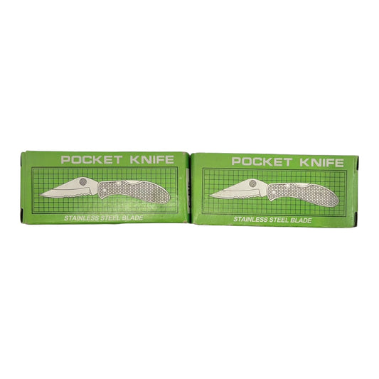 23149 - Set of two 4.25" Pocket Knife Keychain Black 2.5" Closed |81|