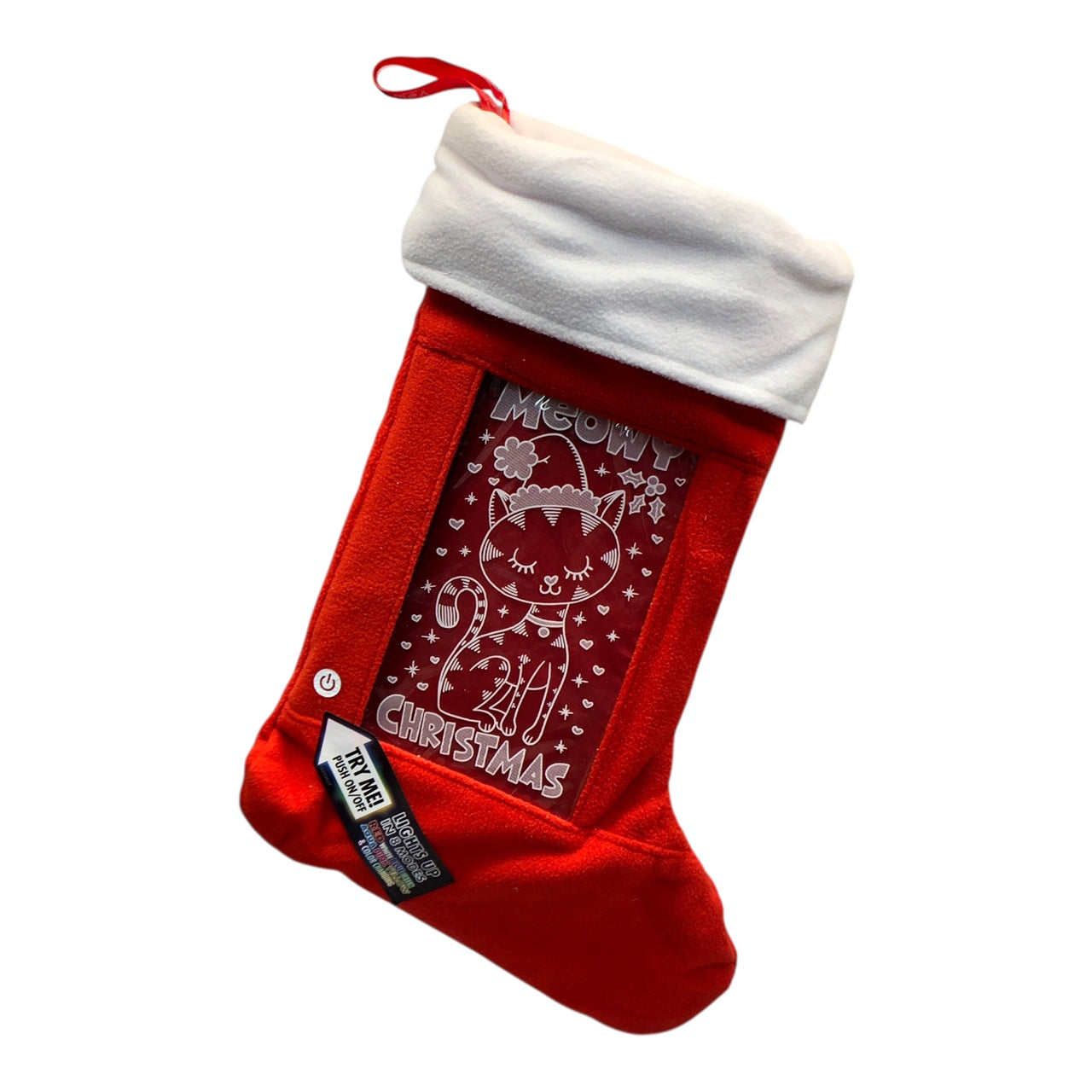 23265 - Light Up Cat 16-Inch Christmas Stocking |Pod 2-50|