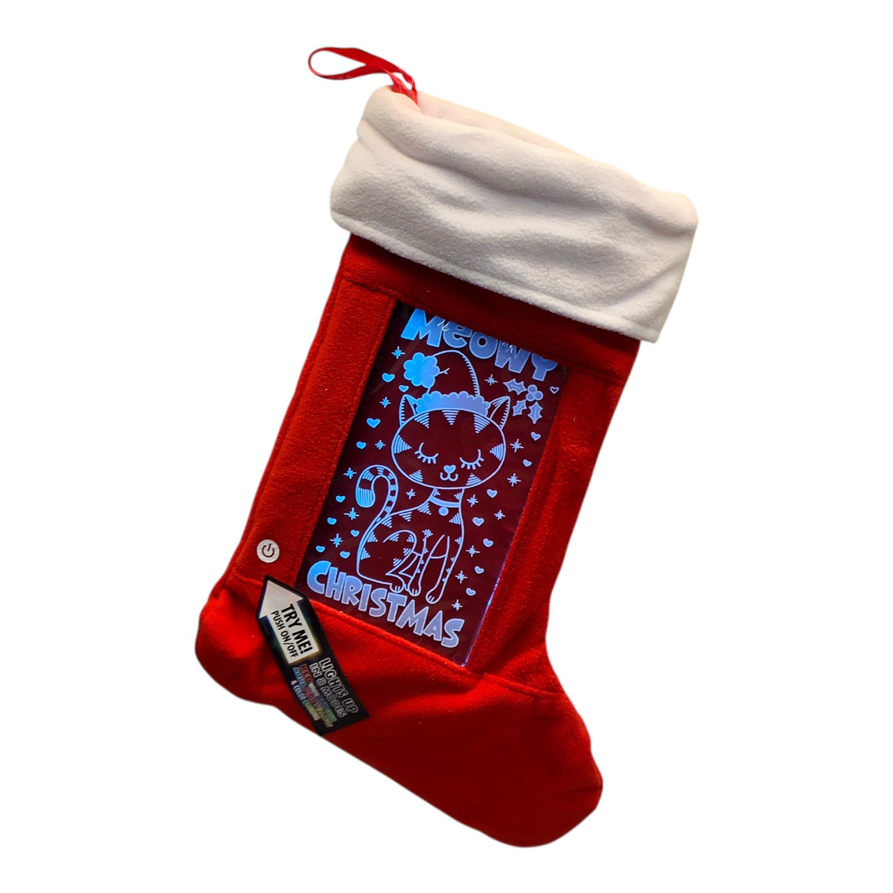 23265 - Light Up Cat 16-Inch Christmas Stocking |Pod 2-50|