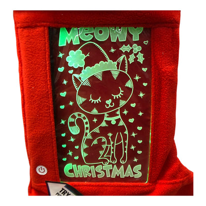 23265 - Light Up Cat 16-Inch Christmas Stocking |Pod 2-50|
