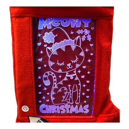 23265 - Light Up Cat 16-Inch Christmas Stocking |Pod 2-50|