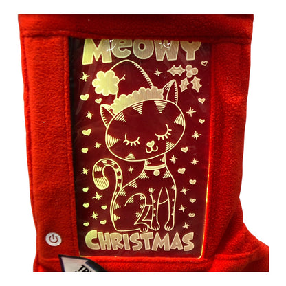 23265 - Light Up Cat 16-Inch Christmas Stocking |Pod 2-50|
