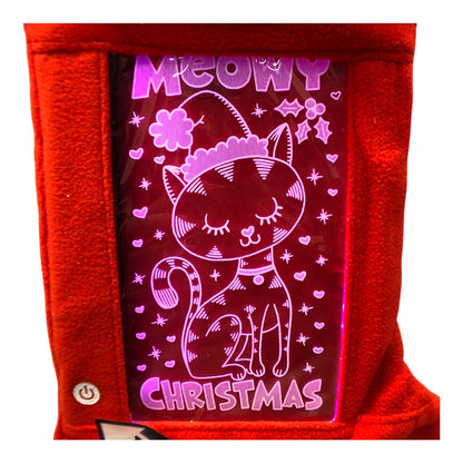 23265 - Light Up Cat 16-Inch Christmas Stocking |Pod 2-50|