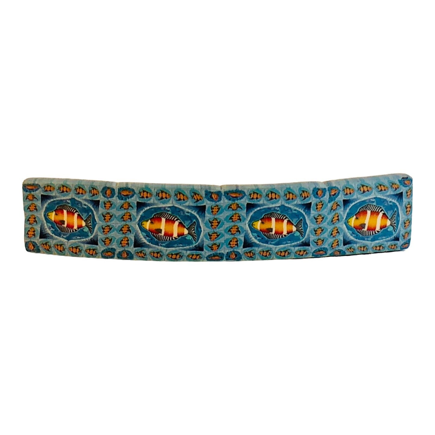 23277 - Elegant Fish Pattern Fimo Barrette Set of 2 in Sparkling Clear Finish |72|
