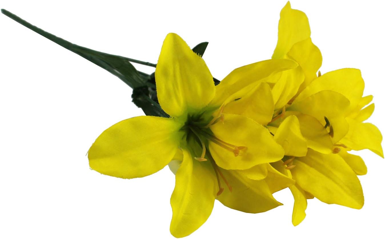 23329 - Yellow 6 Lily Floral Bush - [BH Hall]