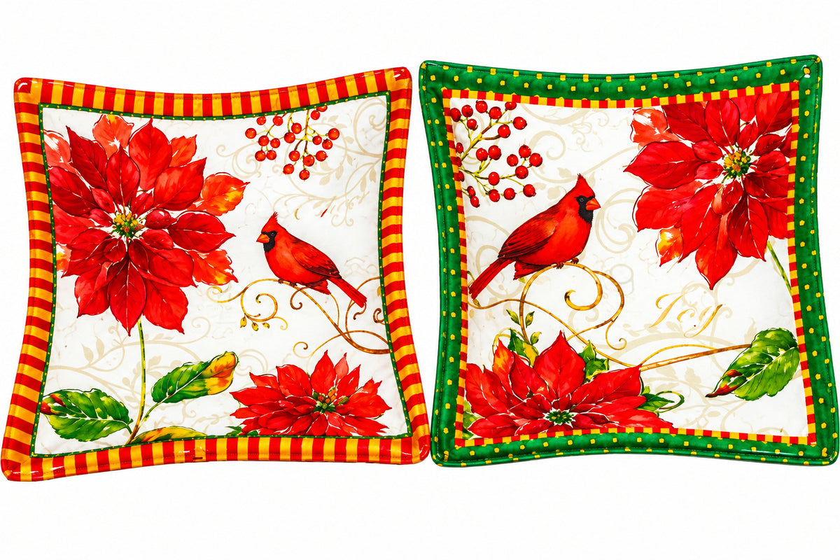 23471 - 5x5x1.5" Glass Set of 2 Primo Xmas Cardinal Dishes |TBD|