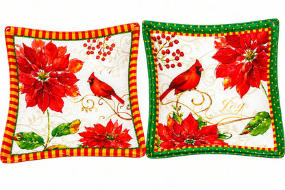 23471 - 5x5x1.5" Glass Set of 2 Primo Xmas Cardinal Dishes |TBD|