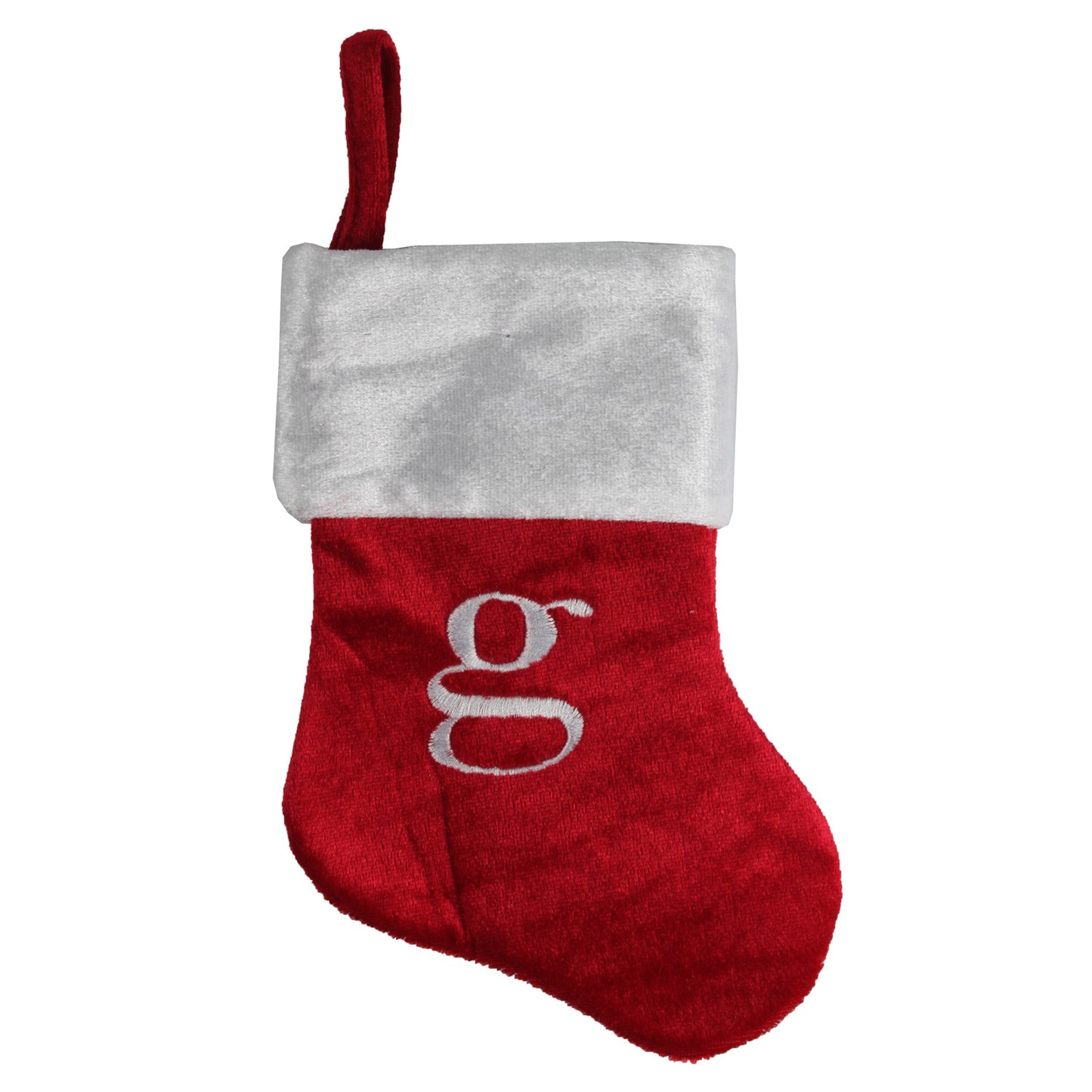 23569 - 8" Mini Monogram Initial “g” Christmas Stocking |Pod 2-53|