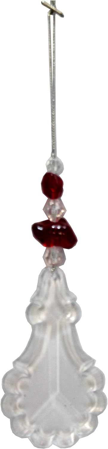 23588 - Faux Crystal and Red Ornament Set of Seven |Pod 2-62|