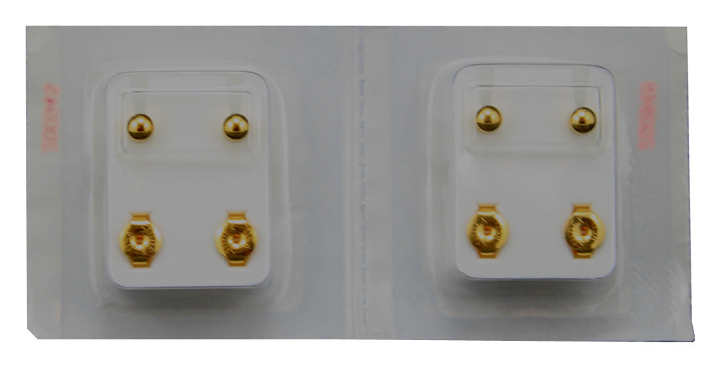 2361 - Big Round Gold Ear Piercing Stud-6 Pack