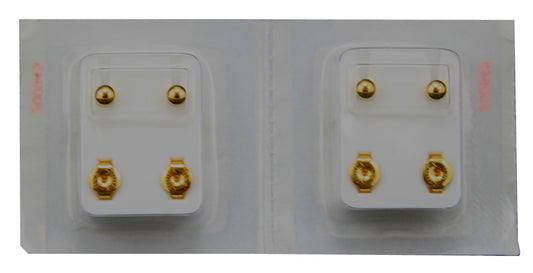 2361 - Big Round Gold Ear Piercing Stud-6 Pack