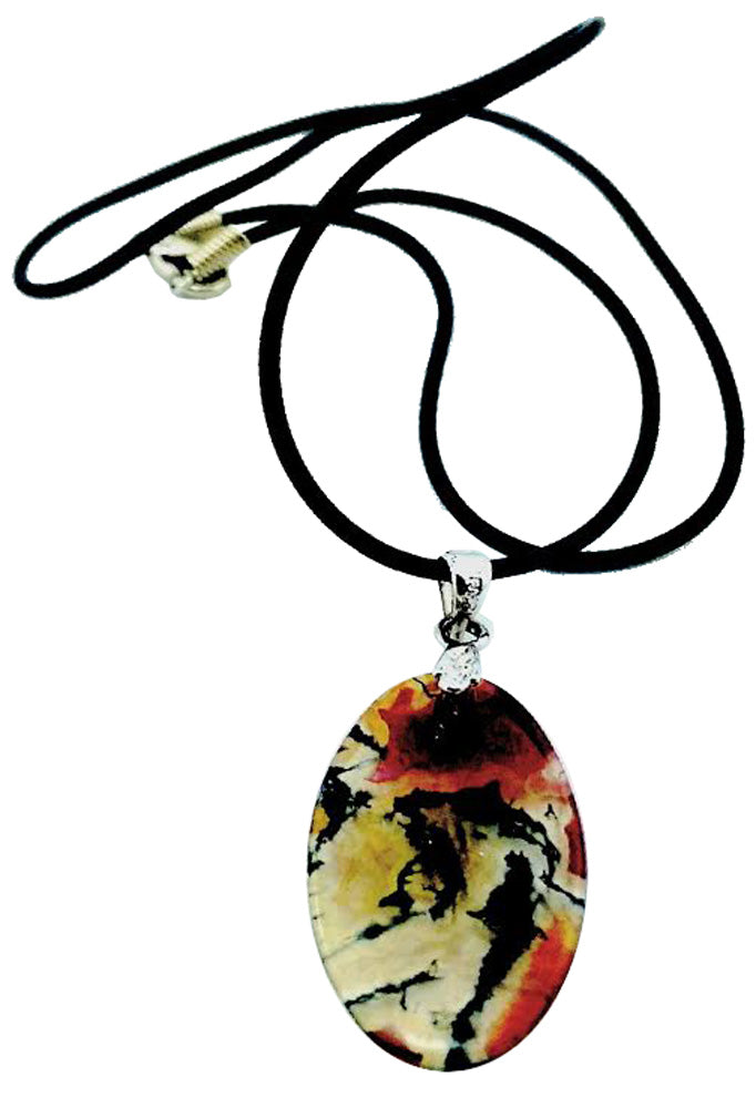 2368 - 16" Agate Pendant Necklace - |Clear-20|