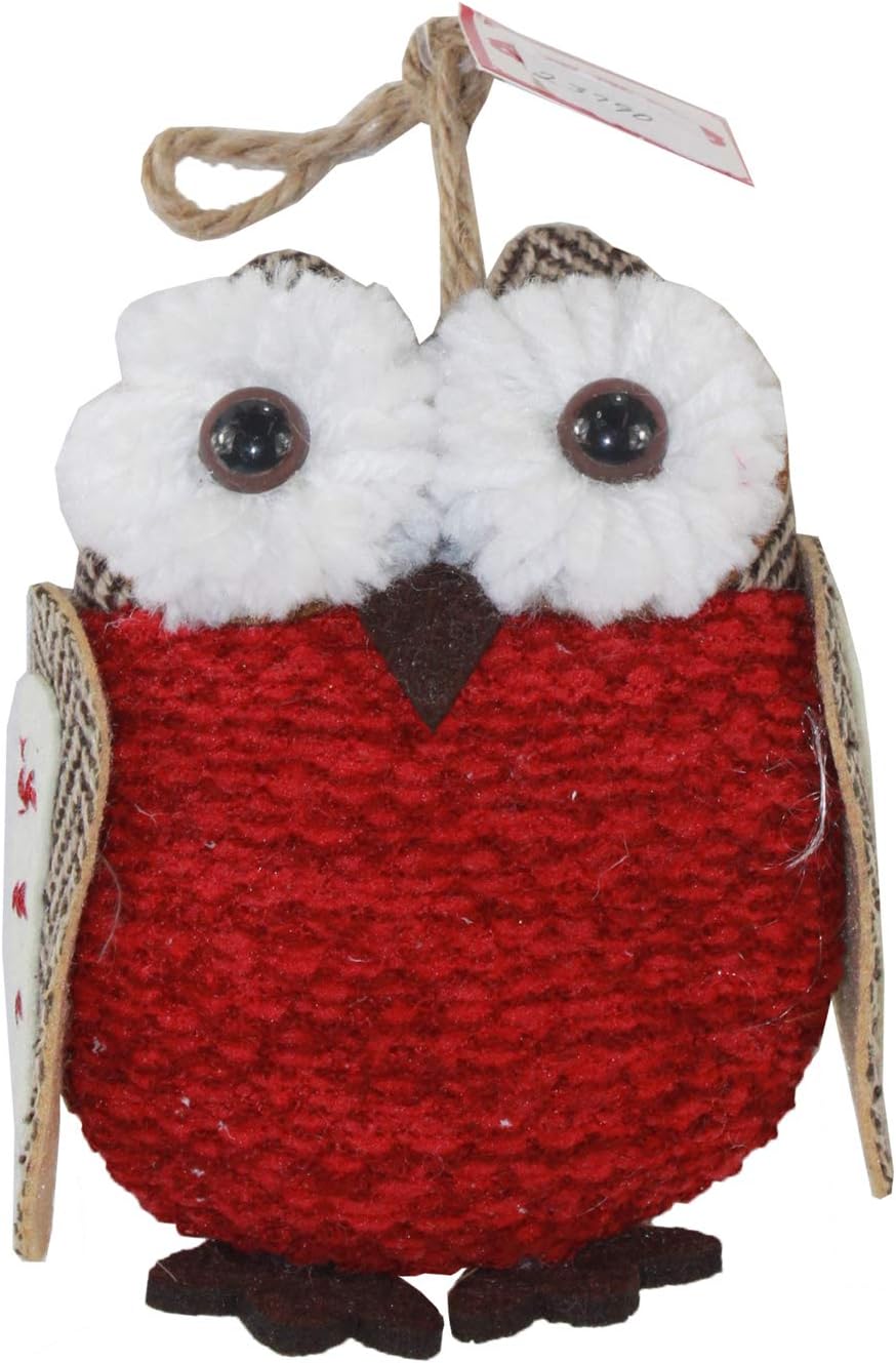 23790 - Fuzzy Plush Owl Ornament 4" |Pod 2-10|
