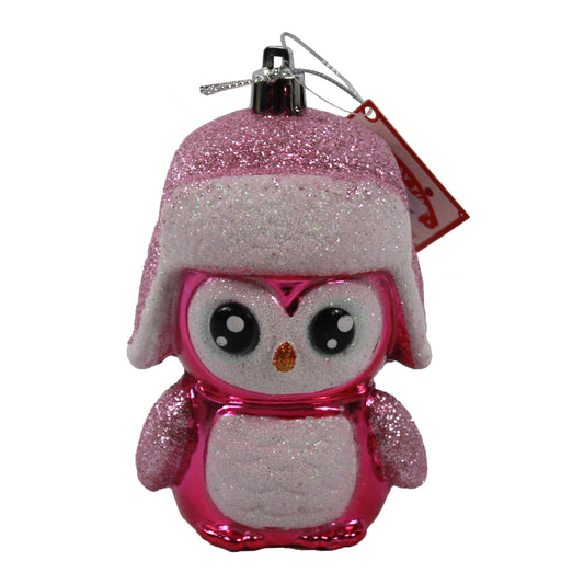 23796 - Set of 3 Glitter Pink Penguin Ornament |Pod 2-62|