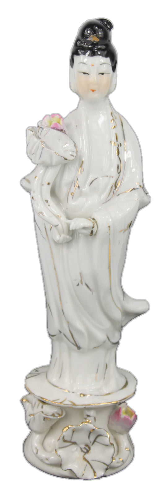 2393 - 7" Color Quan Yin - Flower Rt - |Bu-04|