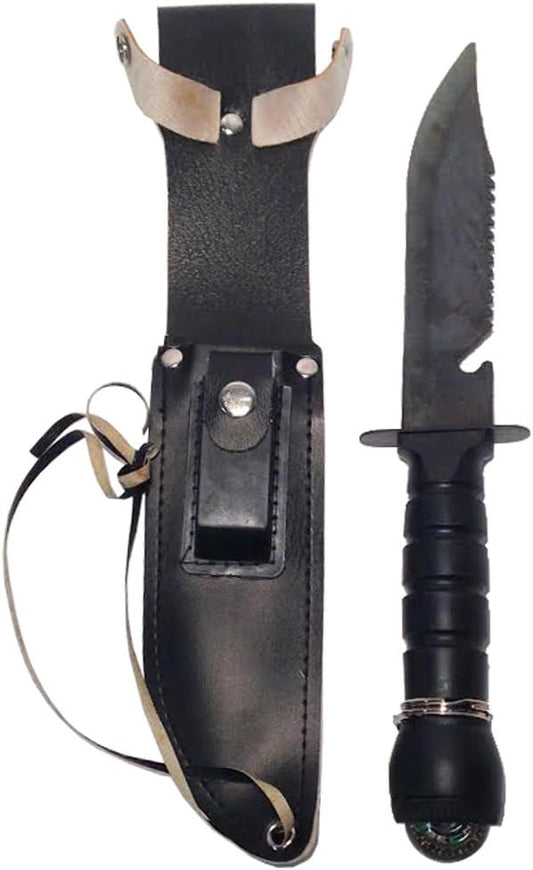 2396 - 10" Black Survival Knife - [102]