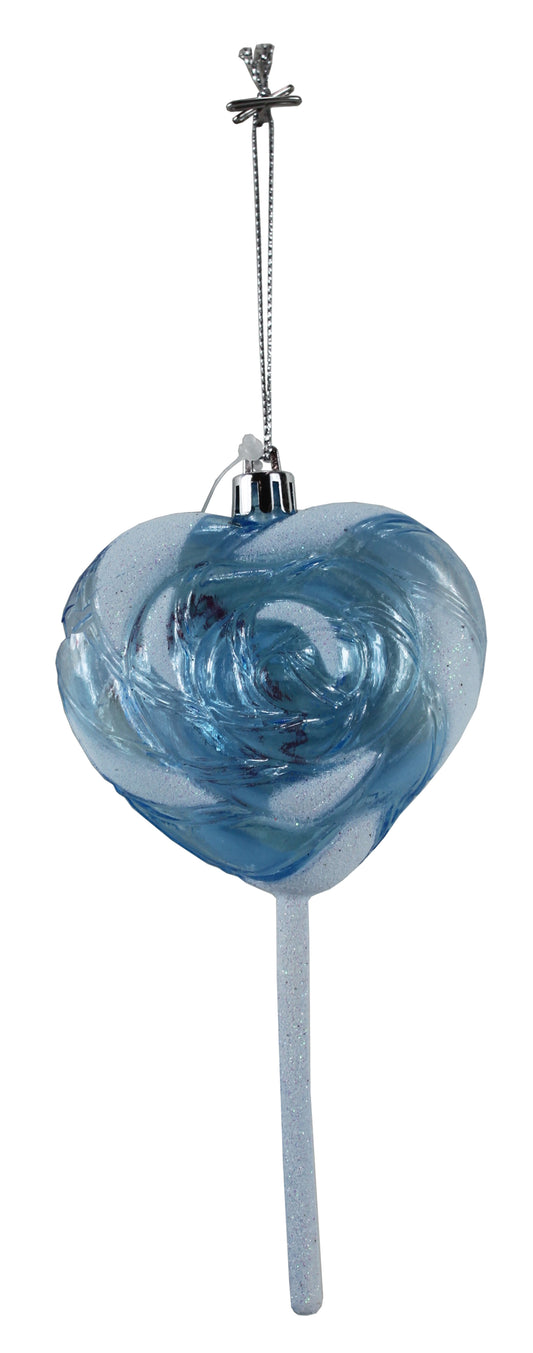 23965 - Blue Swirl Heart Lollipop Ornament |Pod 2-62|