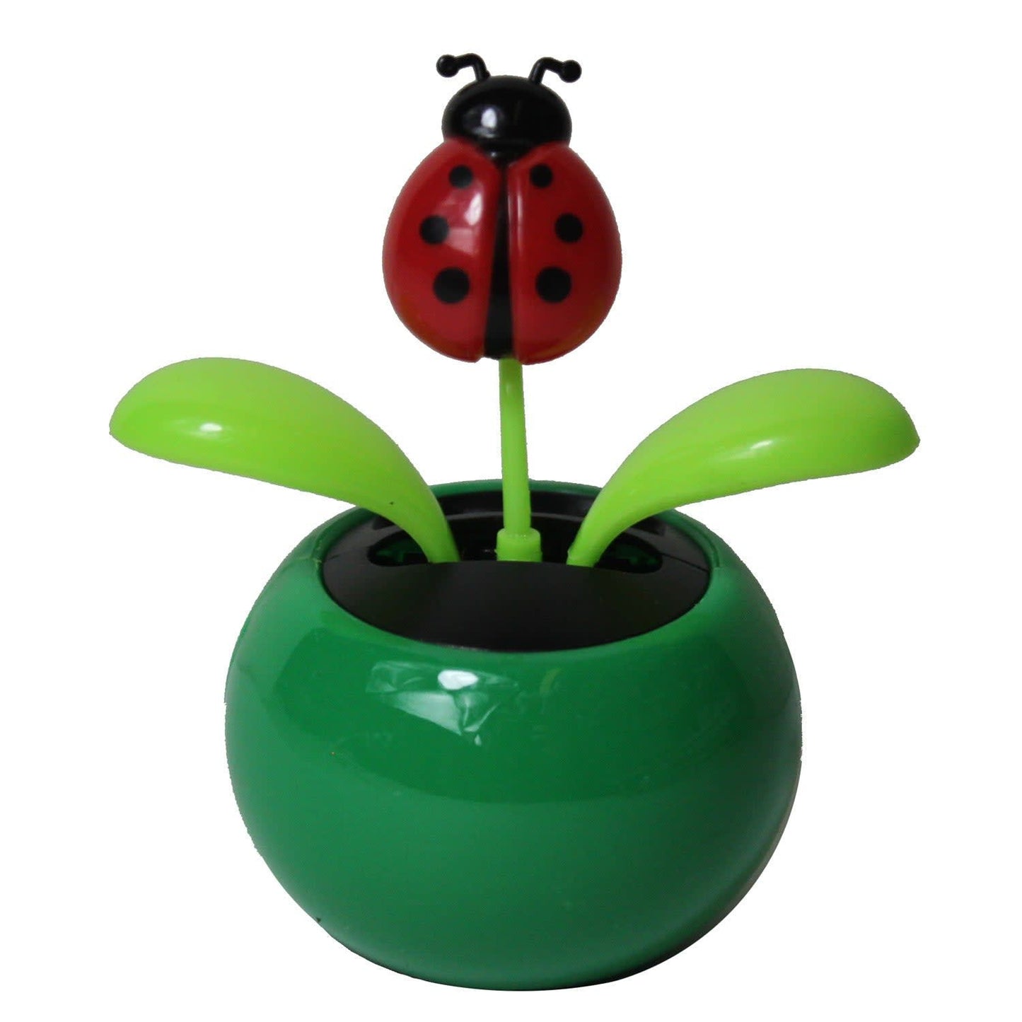 2407 - Solar Dancing Ladybug Green Pot - |R-79 Garage|