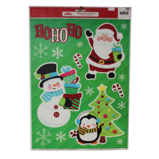 24107 - Ho Ho Ho Glitter Santa Clings - [9-2]