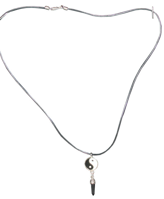 2413 - Necklace Yin Yang w/Clear Drop - |Clear-227|