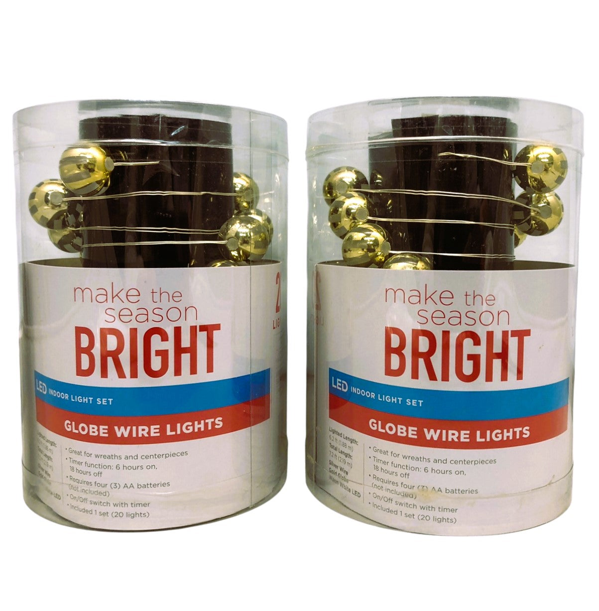 24156 - Globe Wire Lights Gold Set of Two - |G-26|