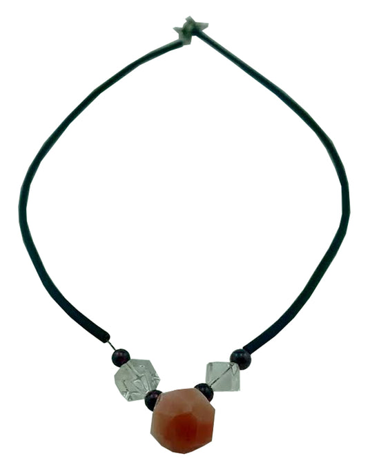 2423 - Pink Quartz Choker Necklace - |Clear-20|