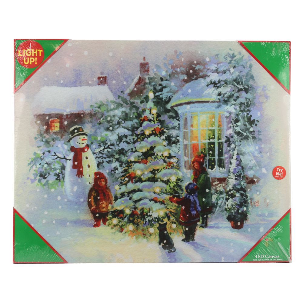 24291 - Christmas Tree Window Scene 16x20" Canvas LED |16-21|