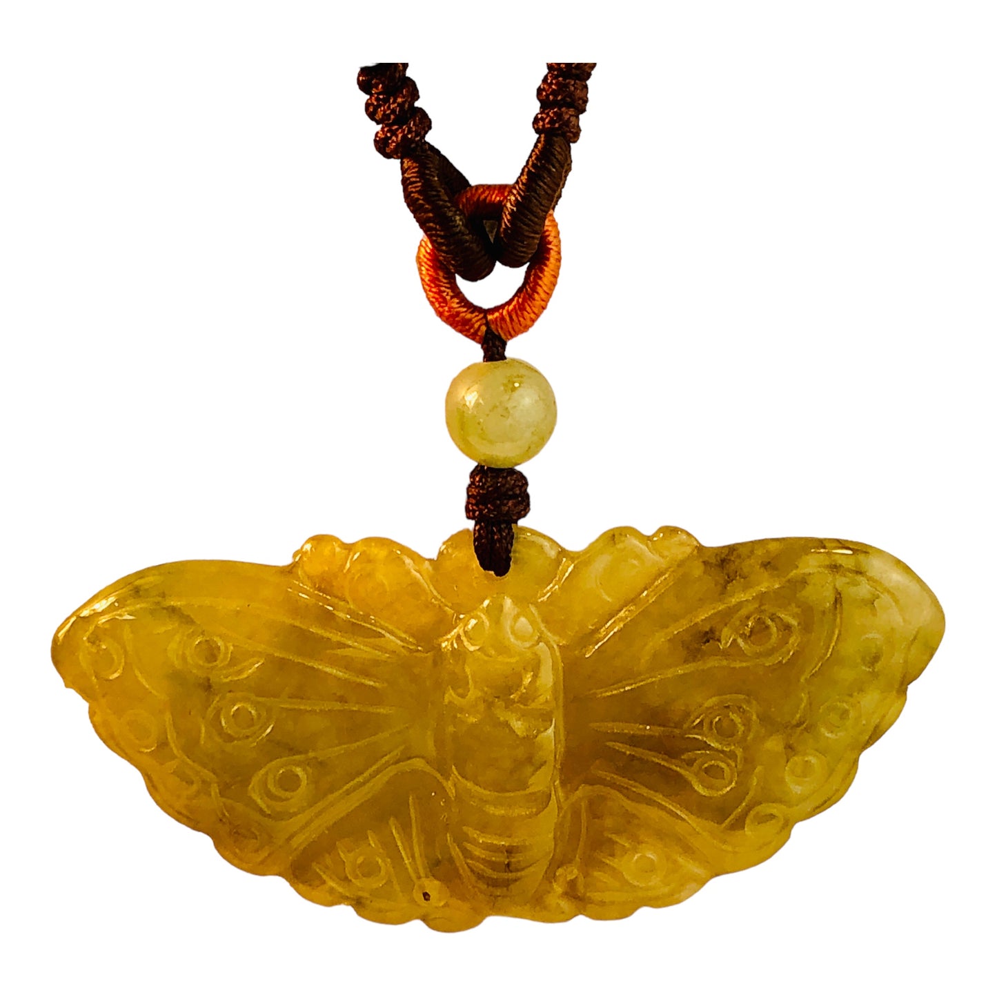 2433 - Jade Green Butterfly Necklace - |Clear-20|