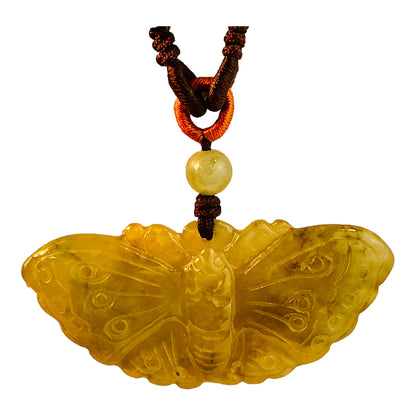 2433 - Jade Green Butterfly Necklace - |Clear-20|
