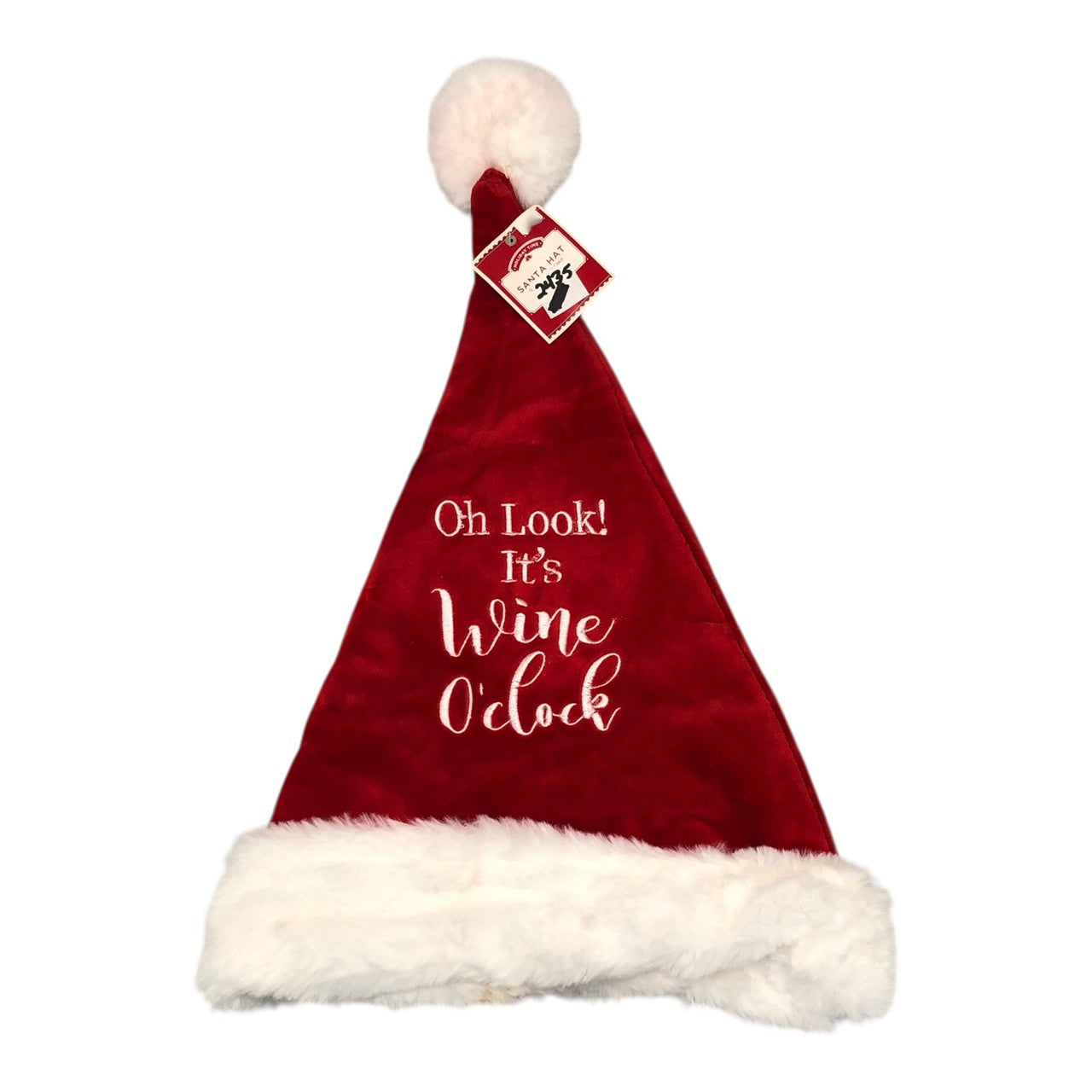 2435 - It's Wine O'Clock Santa Hat for Apparel and Accessories Clothing Accessories Hats |Pod 2-57|