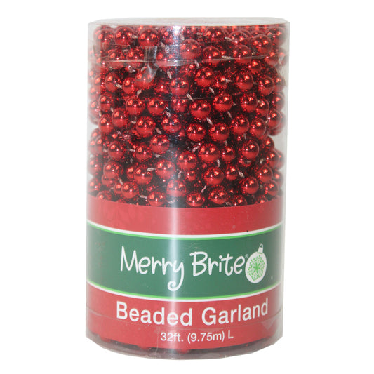 2487 - Red Beaded Garland 32ft - |Pod 2-65|