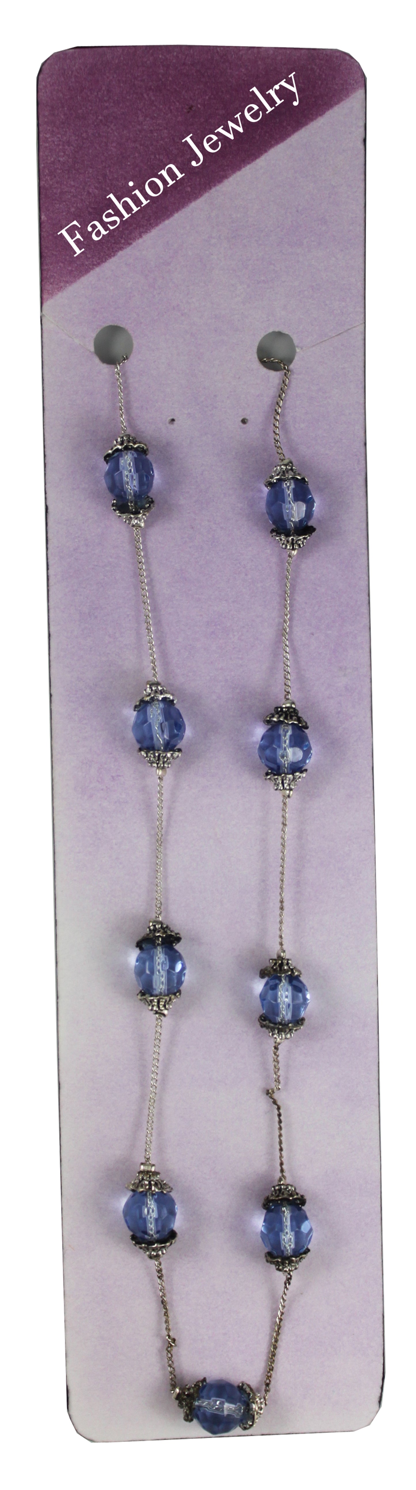 2527 - Premier Blue Bead & Silver Necklace