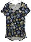 25285 - Classic T-Shirt in XXS Size, Blue Color with Snowflakes Design |BH-HALL|