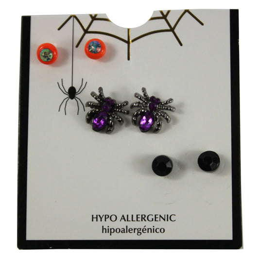25390 - Purple Spider Earrings - |Clear-158|