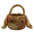 25597 - Charming 9-Inch Plush Brown Bunny Easter Basket for Holiday Decorations |H-36|