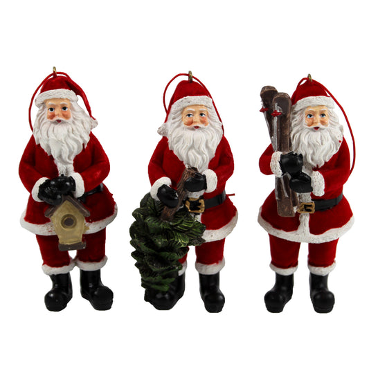 2568 - 4.5" Set of 3 Santa Ornaments - |Pod 1-8|