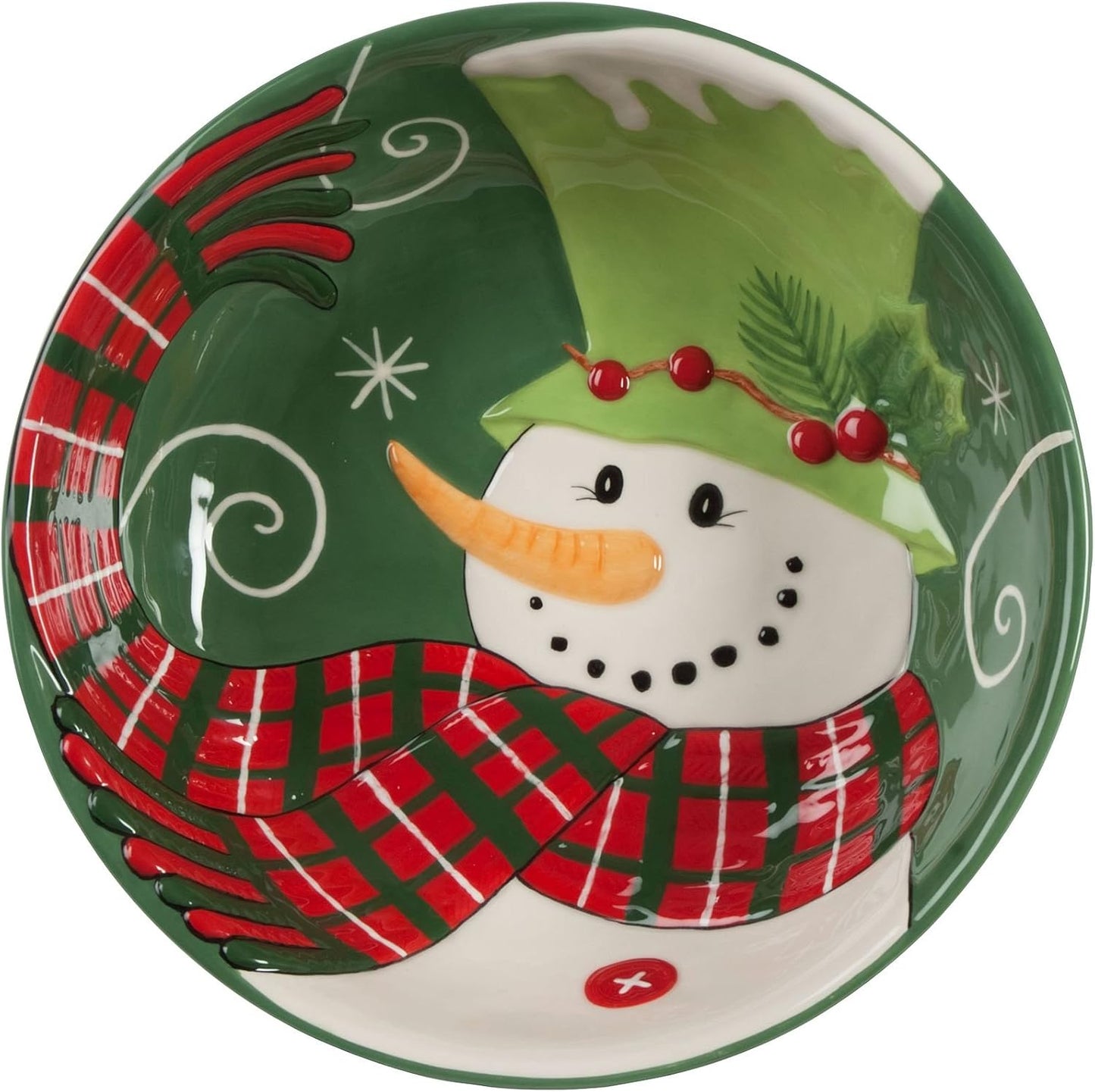 25776 - Fitz and Floyd Holly Hat Snowman Bowl