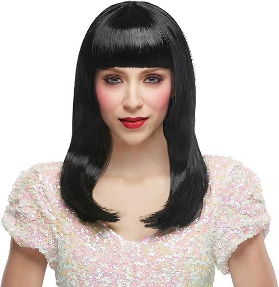 25898 - Long Bob Wig Black Adult - |Pod 2-21|