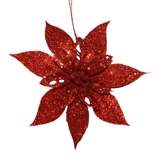 25964 - 4" Red On Red Poinsettia Set of 10 |Pod 2-62|